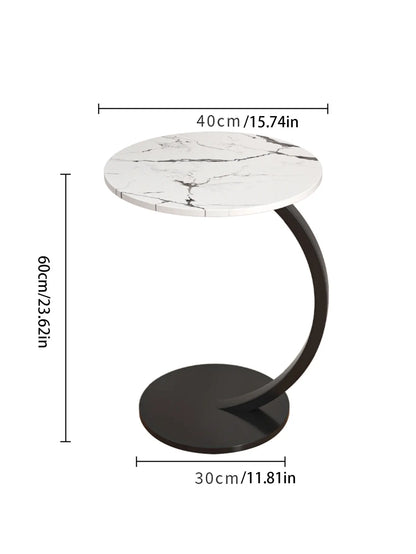 Light Luxury Round Side Table - Modern Metal Coffee Table