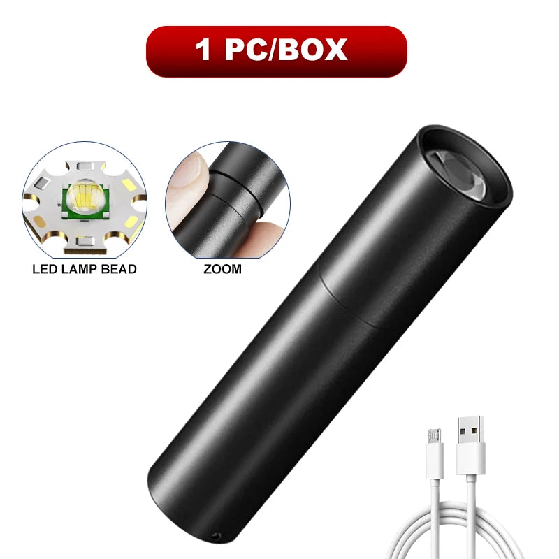 Mini lampe de poche en aluminium - Lampe de poche EDC avec mise au point