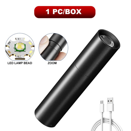 Mini Aluminum Flashlight - EDC Pocket Light with Focus - Bascora