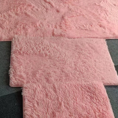 Silk Wool Solid Color Rug - Luxury Non-Slip Washable Mat - Bascora