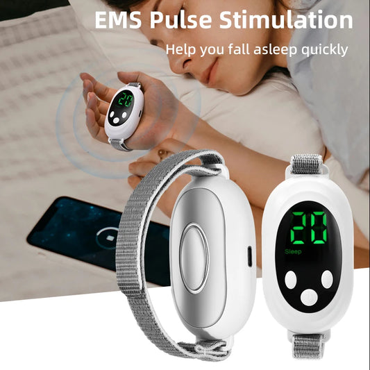 EMS Microcurrent Sleep Aid Device - Palm Pulse Massager for Insomnia Relief