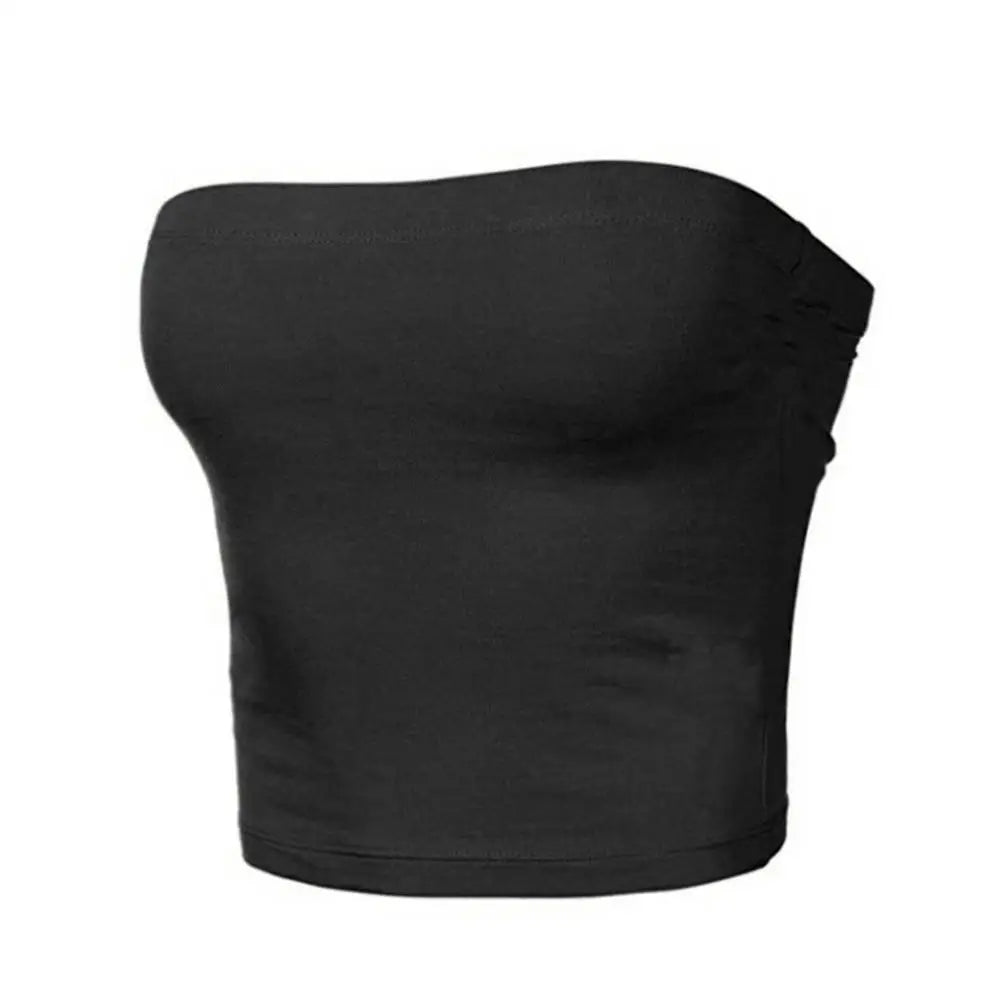 Women's Mini Bustier Tube Top - Strapless Elastic Crop