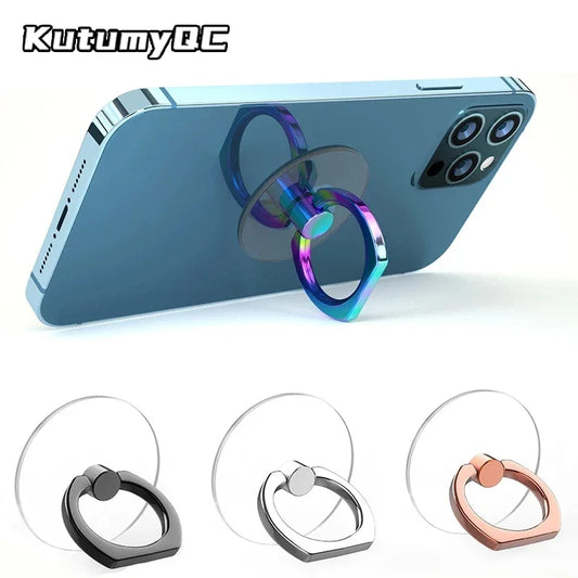 Support anneau pour téléphone portable - Rotation à 360°, transparent