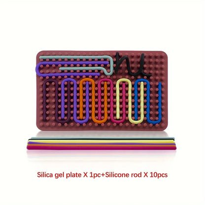 Silica gel plate with silicone rods on a white background