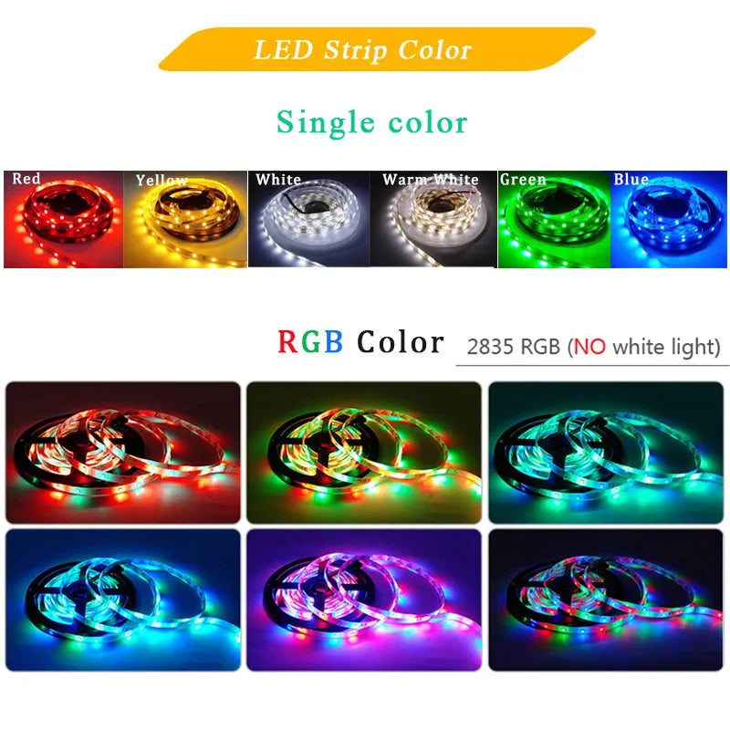 LED Strip Light 5M 300LEDs RGB - Waterproof SMD2835 12V