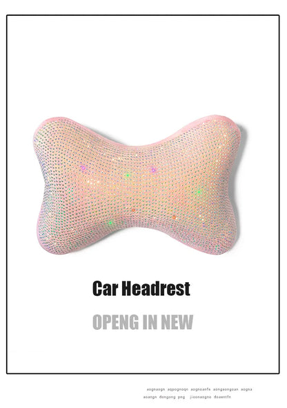 Crystal Diamond Car Seat Covers - Pink Plush Set - Bascora