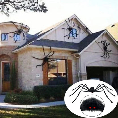 Extra Large Plush Black Spider - Halloween Decoration - Bascora