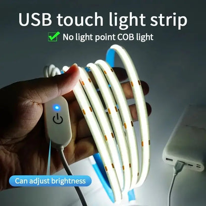 COB LED Strip Touch Dimmer - 5V USB Flexible Light Tape - Bascora