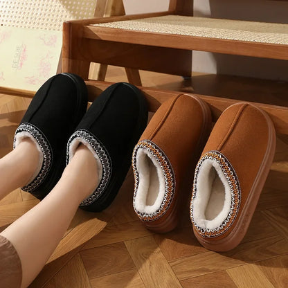 Cozy Fluffy Platform Slippers - Warm Indoor Unisex Shoes - Bascora