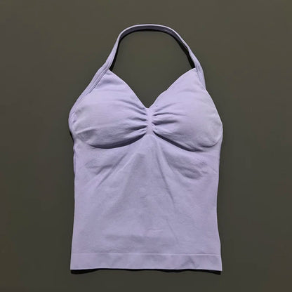 Impact Longline Strappy Sports Bra - Open Back Yoga Tank Top - Bascora