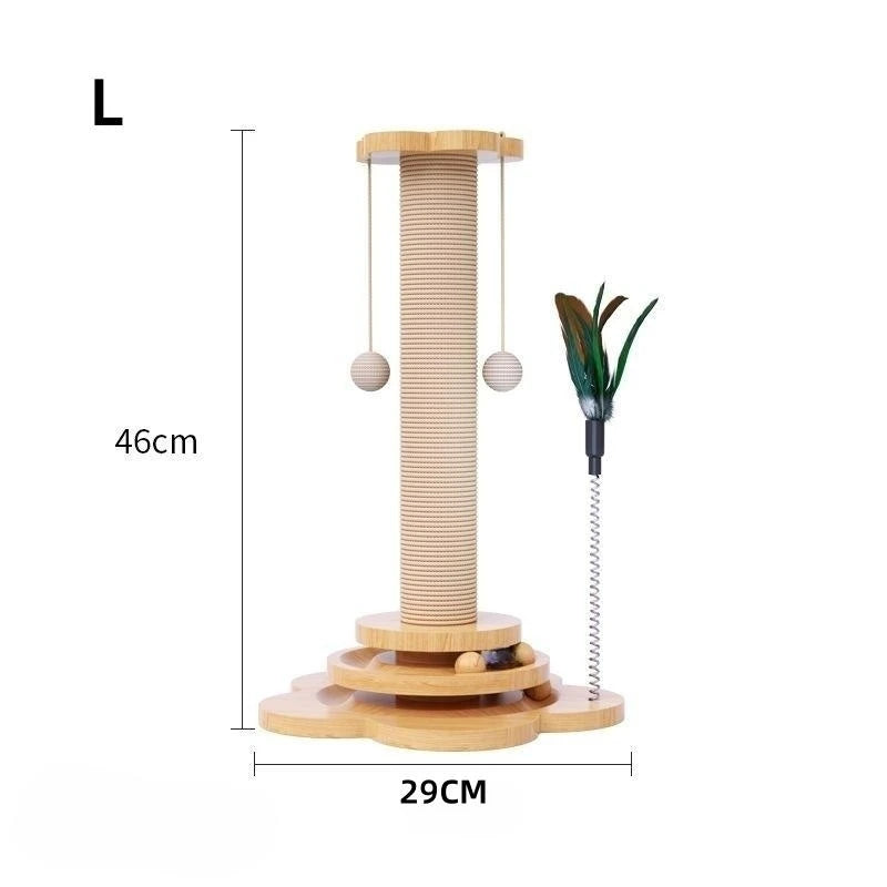 Plateau tournant en bois massif pour chat – Griffoir durable | Balles et bâtons