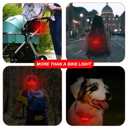 Rear Bike Tail Light - USB Rechargeable Ultra Bright - Bascora