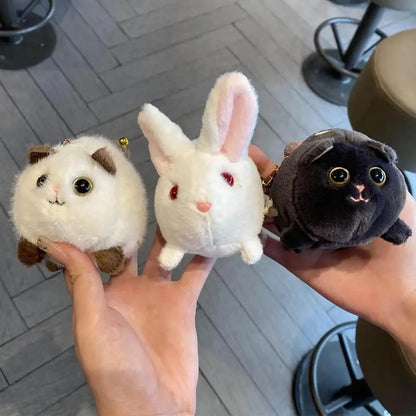 Cute Cat Toy Plush Doll Keychain - Bascora
