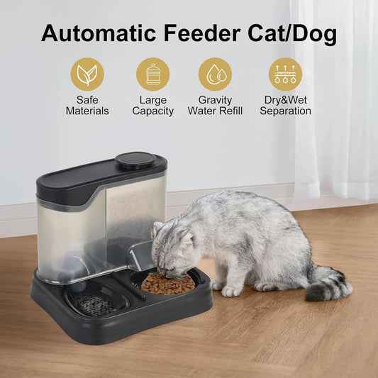 Automatic Cat & Dog Feeder - 2-in-1 Food & Water Dispenser