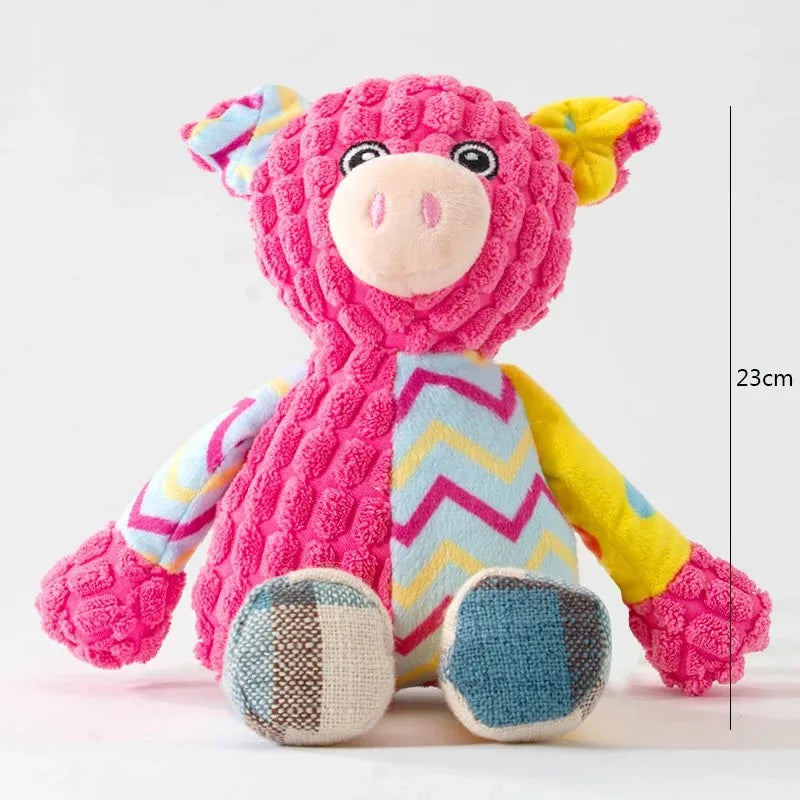 Jouet en peluche pour animaux de compagnie - Jouet interactif couineur pour animaux avec nettoyage des dents