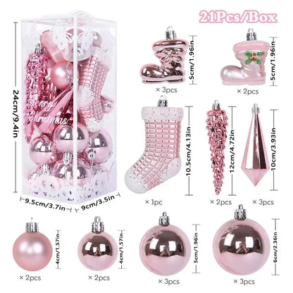 Christmas Ball Ornaments - Multicolor Electroplating Pendant Set - Bascora