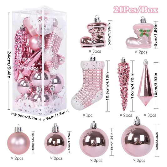 Christmas Ball Ornaments - Multicolor Electroplating Pendant Set