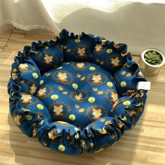 Soft Warm Nest Pet Cushion - Adjustable Drawstring Bed
