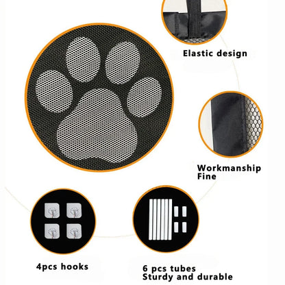 Dog Gate for Stairs - Indoor Pet Safety Barrier with 4 Hooks - Bascora