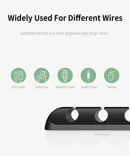 USB Cable Organiser & Wire Management Clips - Bascora