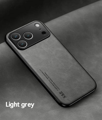 Luxury Leather iPhone Case - Magnetic Car Holder Compatible - Bascora