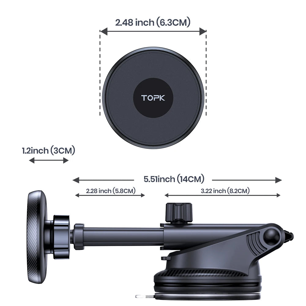 Mag-Safe Car Phone Holder | Magnetic Phone Car Mount for Windshield and Dashboard