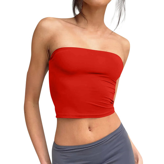 Women's Soft Breathable Bustier - Cotton Spandex Tube Top