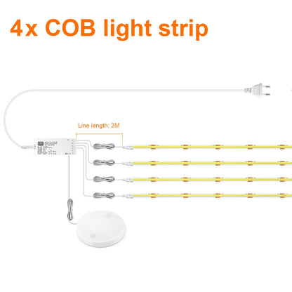 Under Cabinet COB LED Strip - Dimmable Touch Sensor Light - Bascora