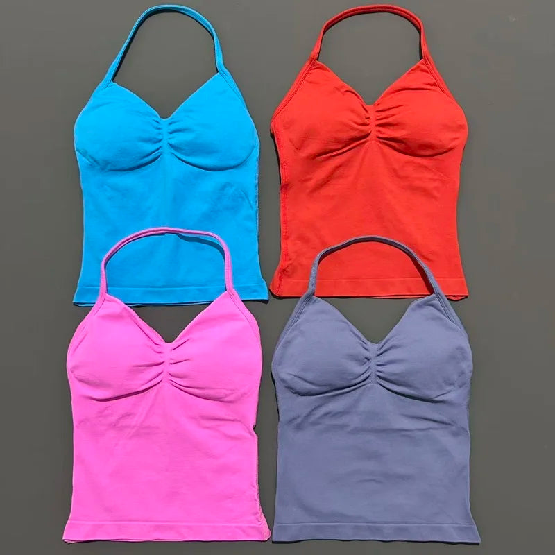 Impact Longline Strappy Sports Bra - Open Back Yoga Tank Top