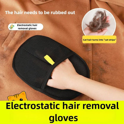 Pet Hair Removal Gloves - Static-Free Grooming & Cleaning Tool - Bascora