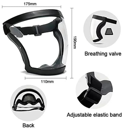 Full Face Shield Mask - Transparent Anti-Fog Safety Visor - Bascora