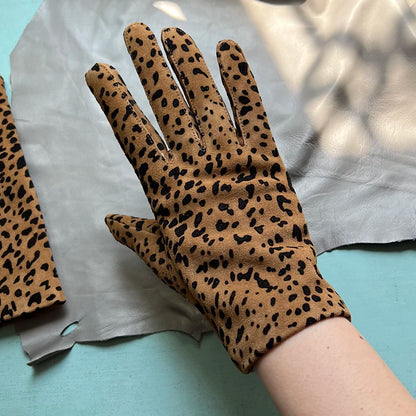 Guantes elegantes de piel de cordero con forro fino para mujer - Piel de oveja auténtica