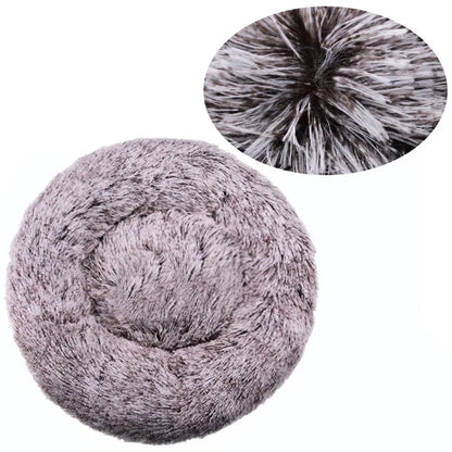Round Plush Pet Bed - Super Soft for Large Dogs & Cats