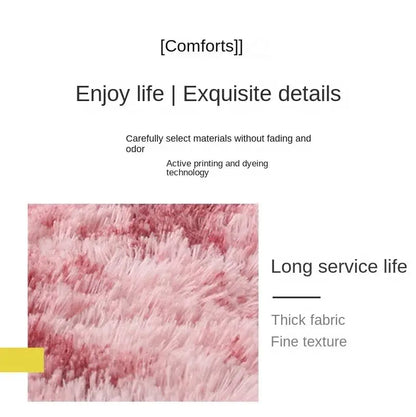 Silk Wool Solid Color Rug - Luxury Non-Slip Washable Mat - Bascora