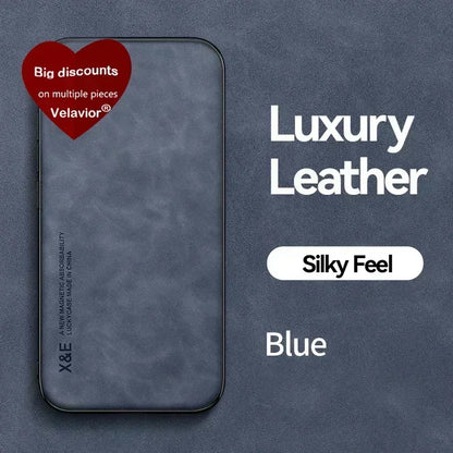 Luxury Leather iPhone Case - Magnetic Car Holder Compatible - Bascora
