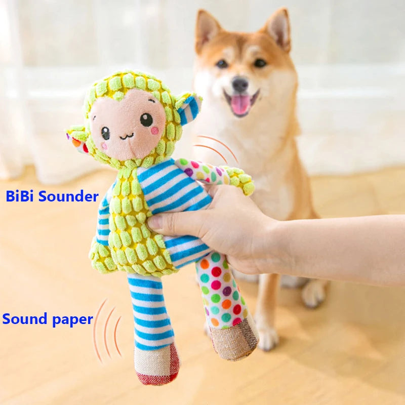 Jouet en peluche pour animaux de compagnie - Jouet interactif couineur pour animaux avec nettoyage des dents