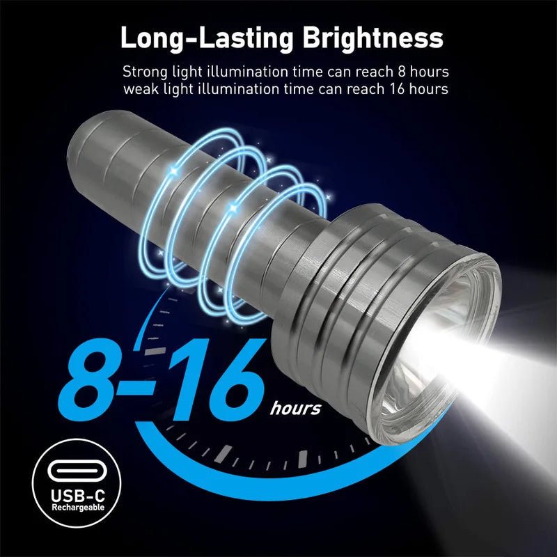 Premium Aluminum Flashlight - Super Bright Rechargeable