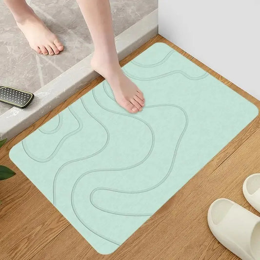 Tapis de sol minimaliste en terre de diatomées - Design de salle de bain moderne