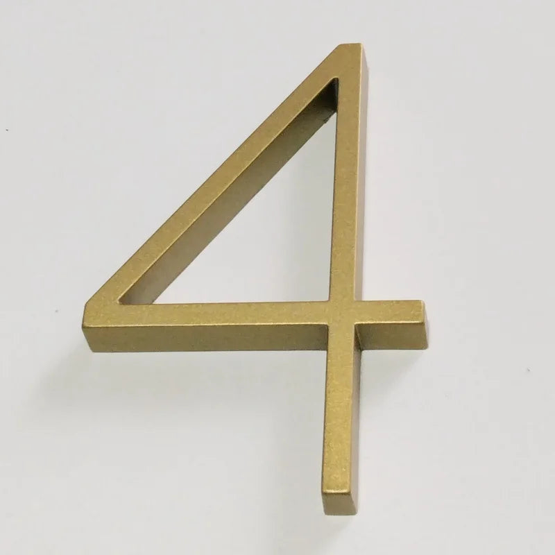 Numéros de maison flottants dorés modernes de 5 pouces - Plaques d'adresse dorées de qualité supérieure