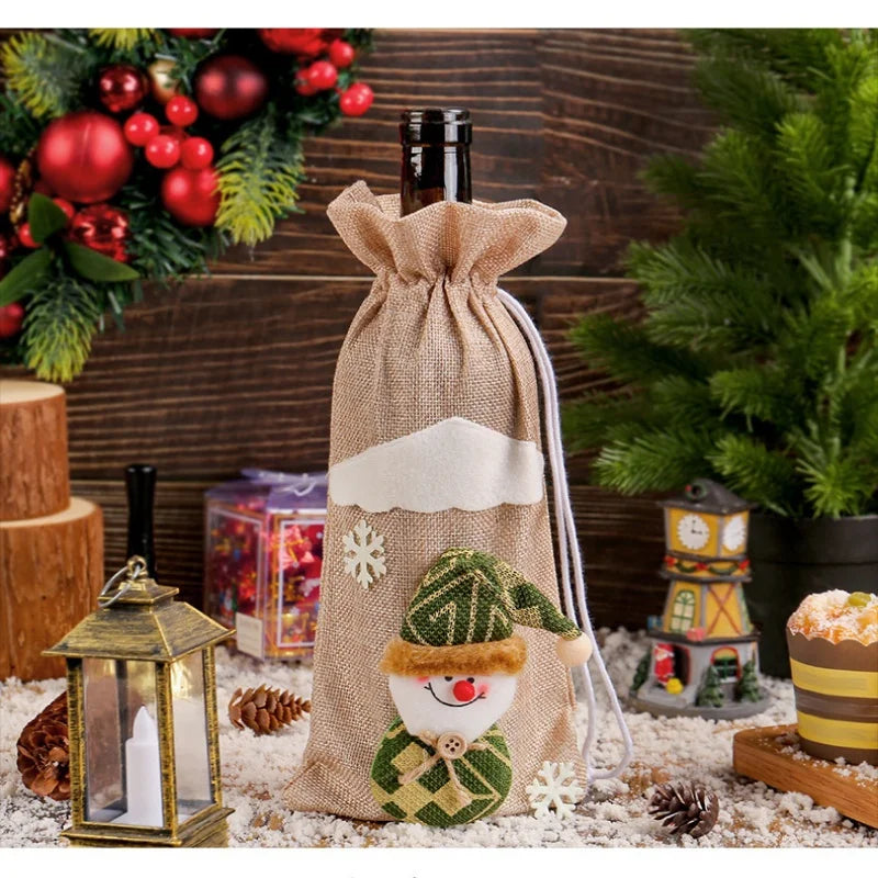 Christmas Cutlery Holder Bag - Santa Hat Fork Knife Sleeves