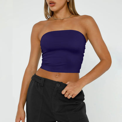 Women's Soft Breathable Bustier - Cotton Spandex Tube Top - Bascora