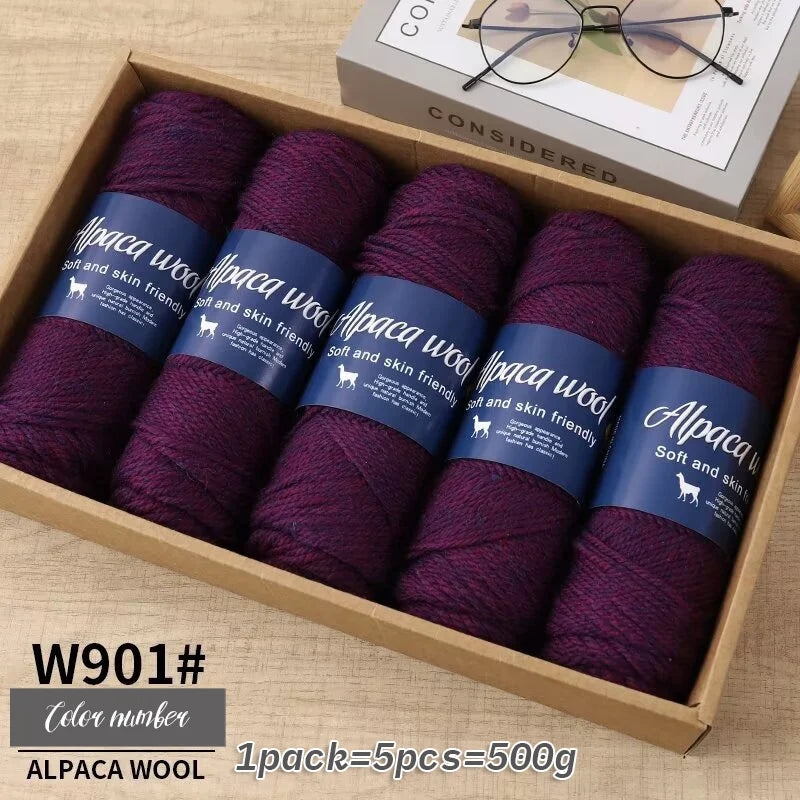500g Coarse Hand-Weaving Alpaca Wool Yarn