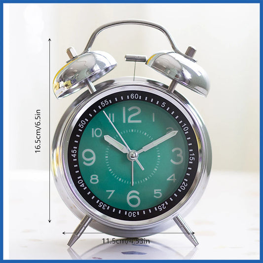 Classic Twin Bell Alarm Clock - Loud Metal Desk Clock