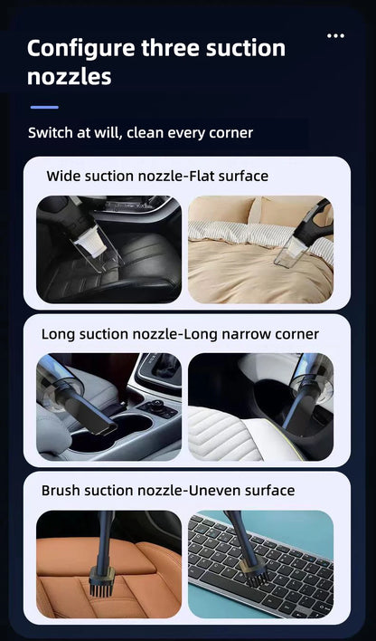 Car Multipurpose Vacuum Cleaner - Rechargeable Handheld - Bascora