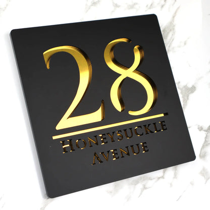 Letrero de acrílico personalizado con números de casa modernos, placa con letras 3D para puerta, dirección, calle, nombre, decoración del hogar
