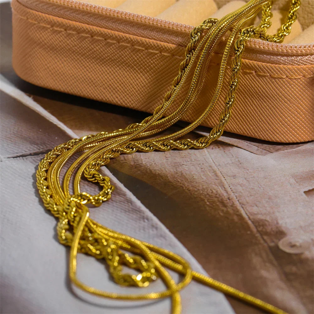 Savaé Design 18K Gold Plated Layered Chain Necklace