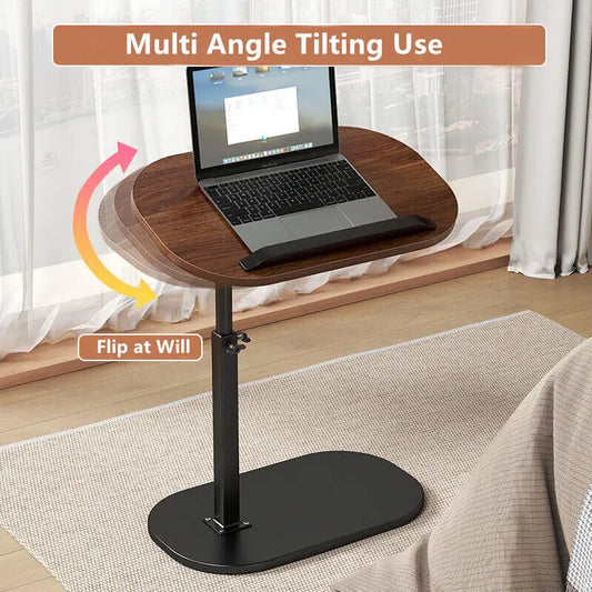 Adjustable C-Shaped Flip Sofa Side Table - Laptop Table
