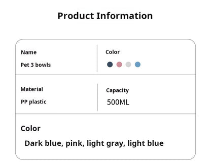 3-in-1 Tilted Pet Bowl Set - Gravity Water Feeder with Neck Protection - Bascora