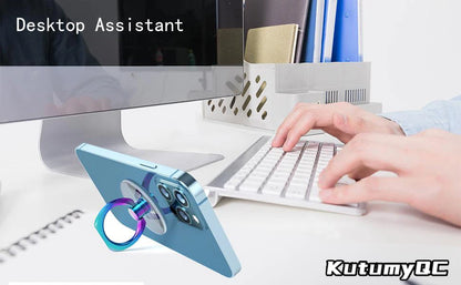 Cell Phone Ring Holder Stand - 360 Rotation, Clear - Bascora