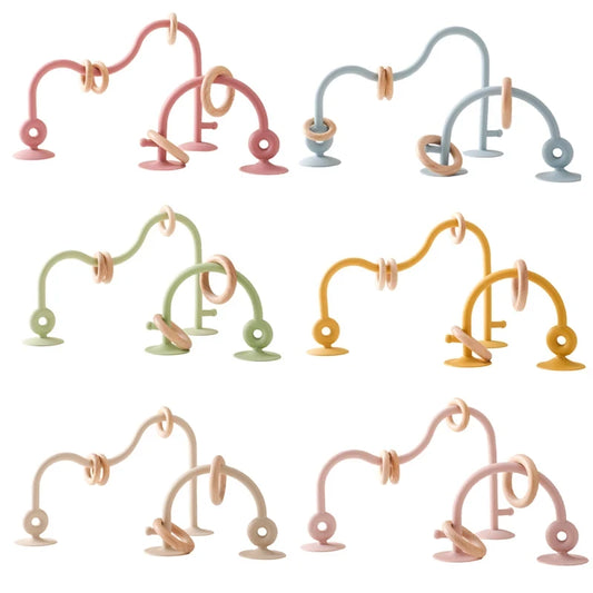 Set of colorful metal standoffs on a white background